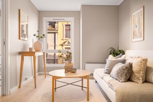 Koselig sone for avslapning eller gjester i en arealeffektiv leilighet