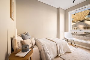 Her bor man skjermet fra de travleste gatene, men samtidig midt i byen. 