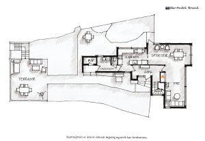 Her er det enkelt å bevege seg mellom inne- og utearealer fra stue og kjøkken til terrasse og hage. Noe som gir en sjelden god bokvalitet gjennom hele året.