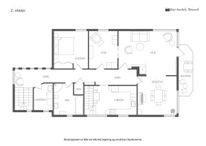 Boligens hovedetasje har et areal på 125 m² + terrasse på 12 m². 