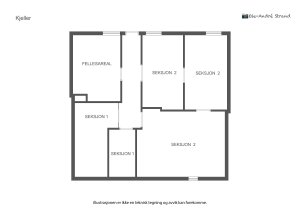 Boligen (seksjon 2) har eksklusiv bruksrett til et areal i kjelleretasjen som utgjør 40 m² samt tilgang til noe fellesareal.