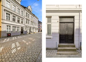 Fin bygård sentralt i sentrum. Sameiet planlegger å male fasaden mot gaten og bakgården på kort sikt. 
