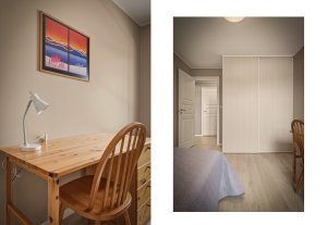 To av rommene her er modernisert med nye og tidsriktige overflater.