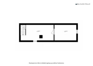 Koffertloft med god lagringsplass. 