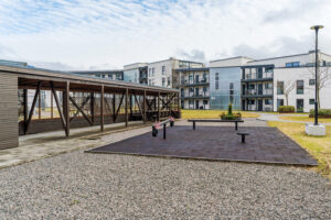 Fellesarealet er godt tilrettelagt for alle aldersgrupper | Tidligere eier har satt stor pris på det gode nabolaget