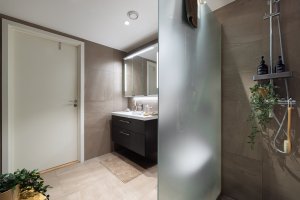 Flislagt bad med vannbåren gulvvarme