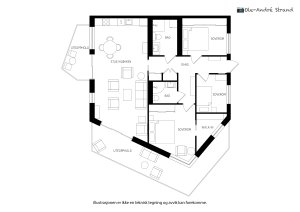 Leiligheten har et areal på 99 m² + to terrasser på hhv. 7.5 m² og 19 m² samt ekstern bod på 5 m²
