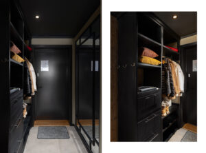 Skreddersydde garderobeløsninger fra Tafa-møbler i gang og sovealkove. 