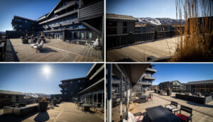 Afterski på terrassen her på Highland - få minutter fra leiligheten.