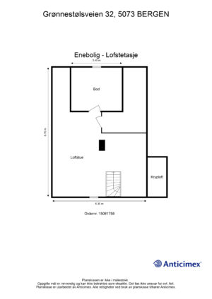 Planskisse loftsetasje (det tas forbehold om feil/avvik).