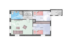 LEILIGHETEN HAR ET AREAL PÅ  103 m² OG GÅR OVER TO BEBOELSESPLAN