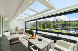 Herlig innglasset terrasse! 
