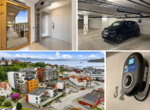 Fast garasjeplass med elbillader og direkte heisadkomst til leiligheten